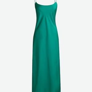 Gwyneth Midi slip dress in luster charmeuse Green Size 18
